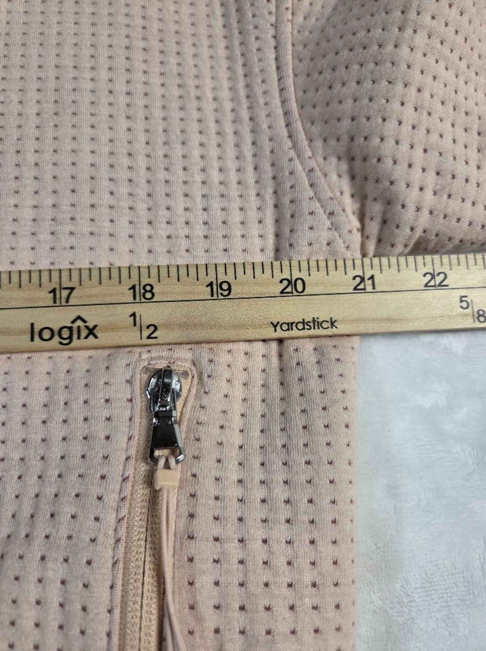 Old Navy Women's Light Pink Waffle Zip Hoodie - Picture 3 of 10